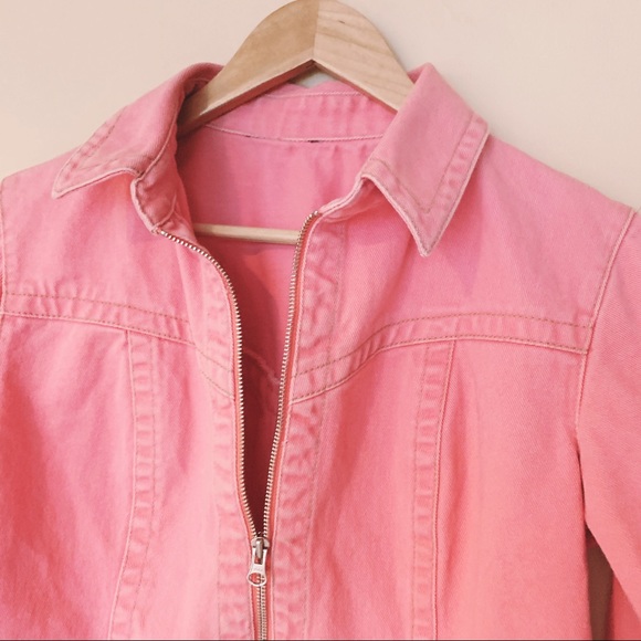 CAbi Pink Denim Jacket - Zip Up - Picture 4 of 5